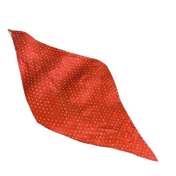 Bandana Wide Head Band Hair Wrap Orange Polka Dot Rosie the Riveter Alternative - Picture 1 of 5